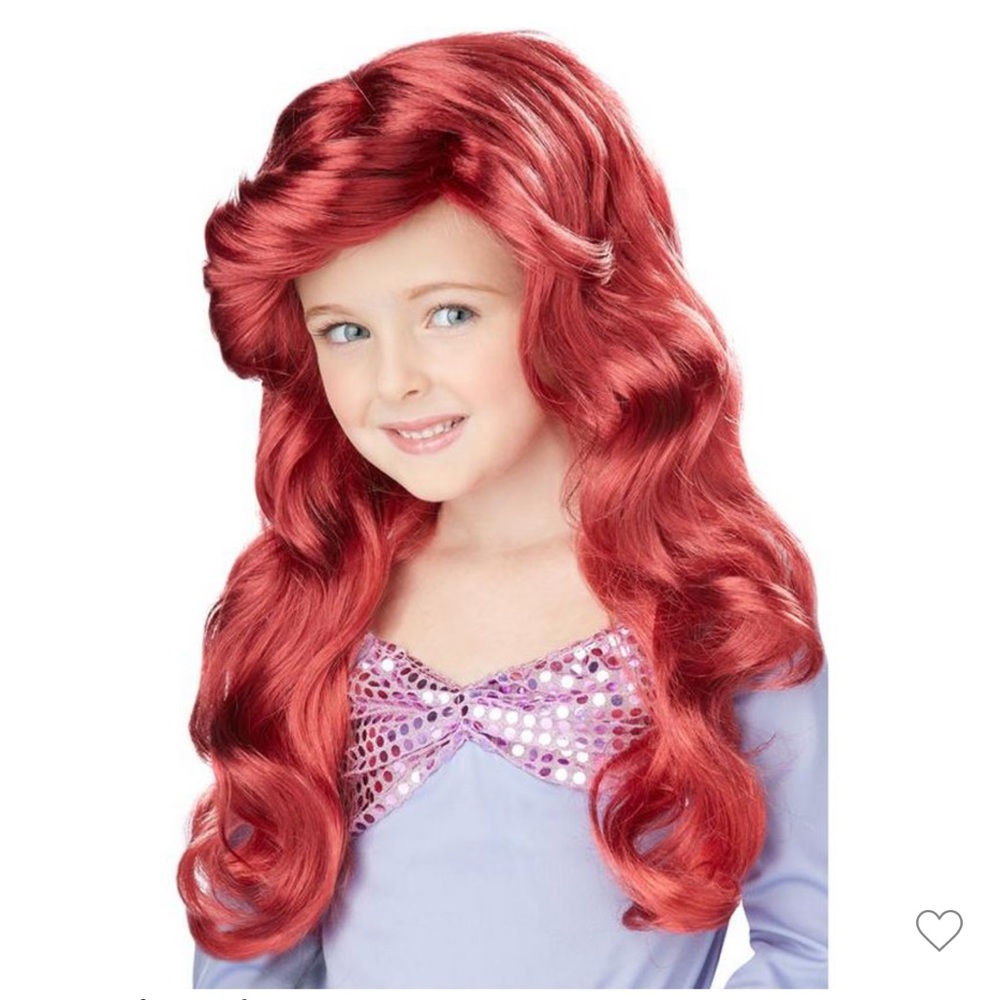 Little Mermaid Wig Costume red girls Disney World Ariel princess dress up play